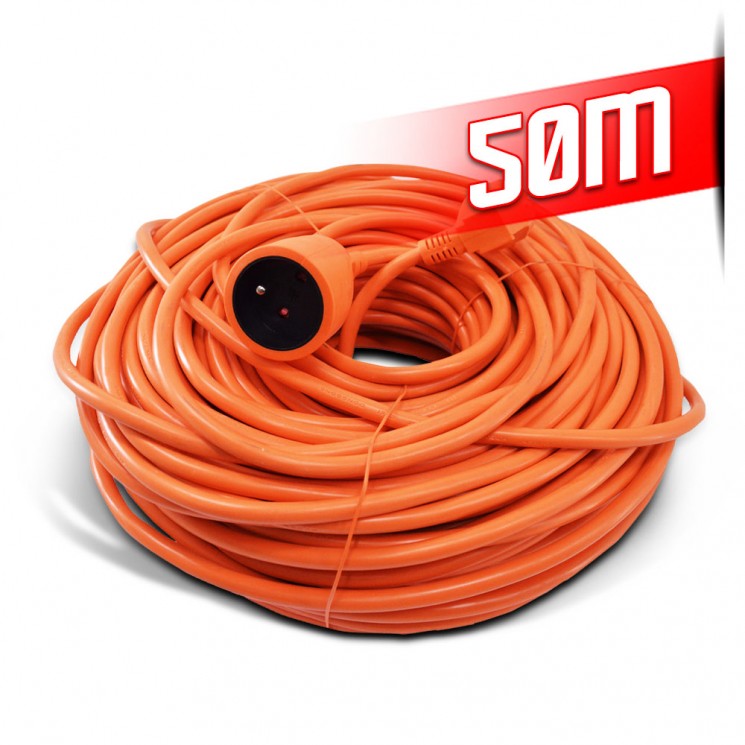 Allonge électrique 50m-3g*1.5mm2 Orange - I-Watts
