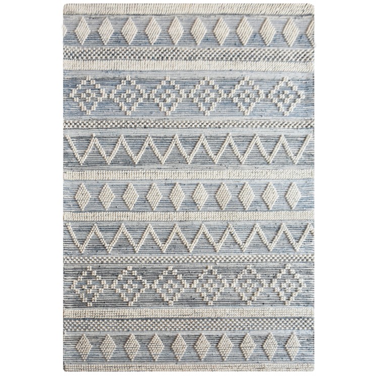 Tapis Callum Blanc/Bleu 160 X 230