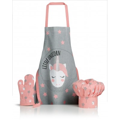 Tablier, toque et gant de cuisine Unicorn Perle 52 x 63