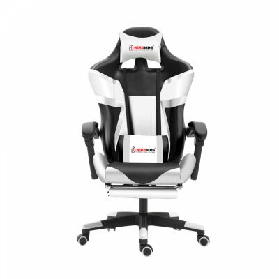 Herzberg HG-8082 : Chaise de Jeu et De Bureau Tricolore Avec Accent en Forme de T Blanc