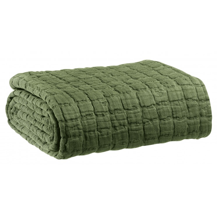 Couvre-lit stonewashed Swami Olive 240 x 260