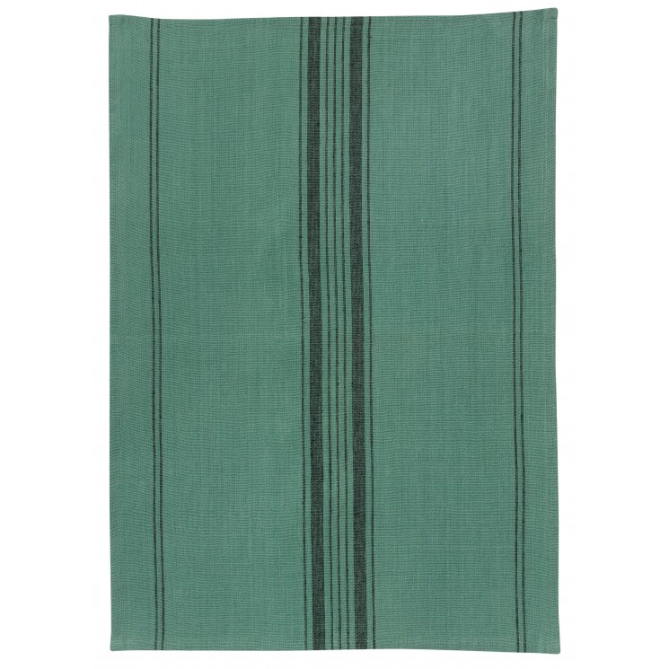 Torchon Metis Kilia rayures Vert de gris 50 x 70