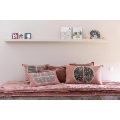 Coussin uni Fara Bois de rose 30 x 50