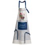 Tablier de cuisine recyclé French Cocorico Ecru/bleu 85 x 72