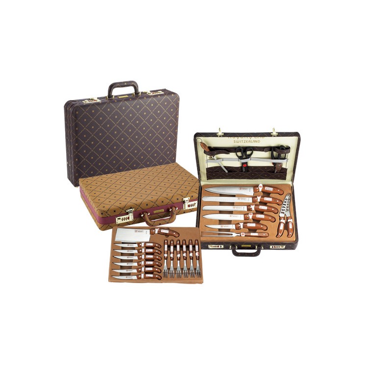 Royalty Line RL-K25LB : Ensemble de 12 couteaux de cuisine avec valise