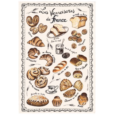 Torchon Les Viennoiseries Françaises Ecru 48 X 72