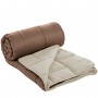 Herzberg HG-2020BCO: Couette En Microfibre Bicolore - 200x200cm Brun