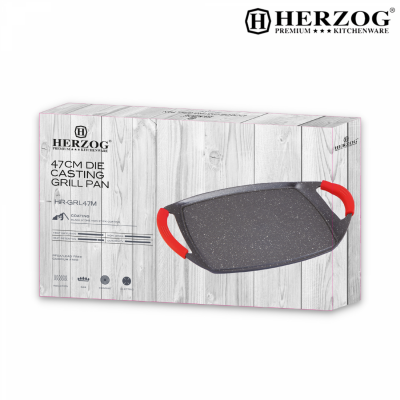 Herzog Plaque de cuisson en pierre avec revêtement antiadhésif 47cm