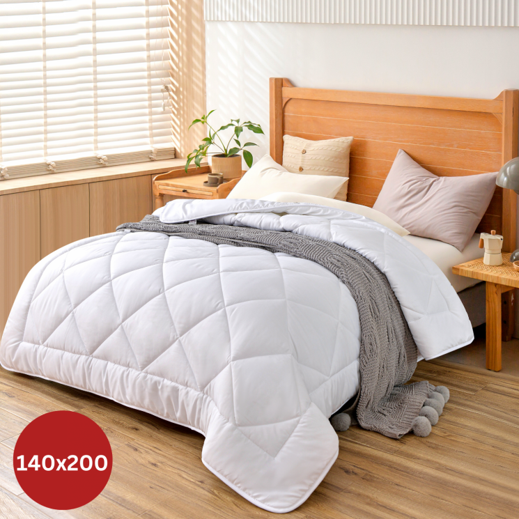 Herzberg HG-14267WD: Couette Blanche De Qualité Hôtelière 4 Étoiles - 140x200cm