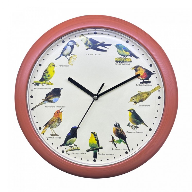 Herzberg HG-03701: Horloge chant d'oiseau japonais - Bois