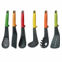 Cheffinger CF-UT01: Set d'ustensiles 6 pièces avec support rotatif - Coloré