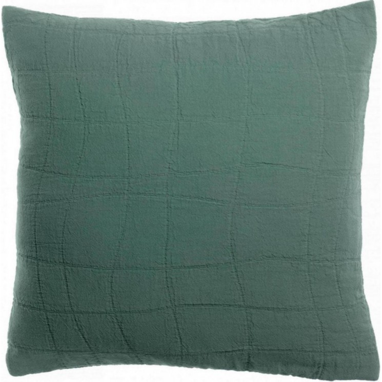 Coussin recyclé Titou Vert de gris 45 x 45