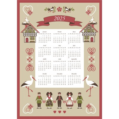 Torchon Calendrier 2025 Hisla Beige 50 x 70