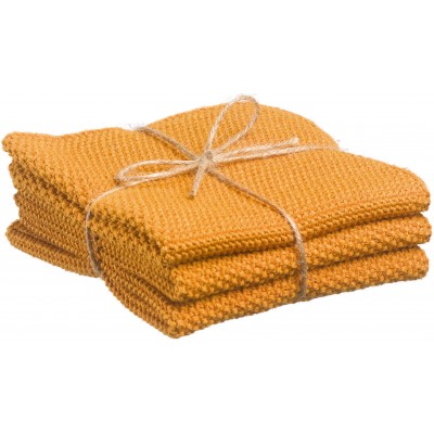 Lot de 3 essuie-mains tricotés Izan recyclés Tournesol 25 x 25