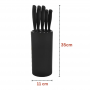 Cheffinger CF-JJ06: Ensemble De 6 Couteaux De Cuisine Antiadhésifs Avec Motif Diamant - Noir