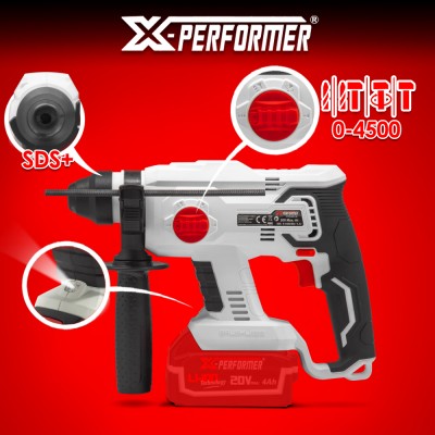 Marteau perforateur sans fil 20V avec moteur à induction avec batterie 2Ah ? X-Performer