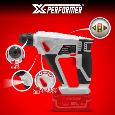 Marteau perforateur sans fil 20V avec batterie 2Ah ? X-Performer.