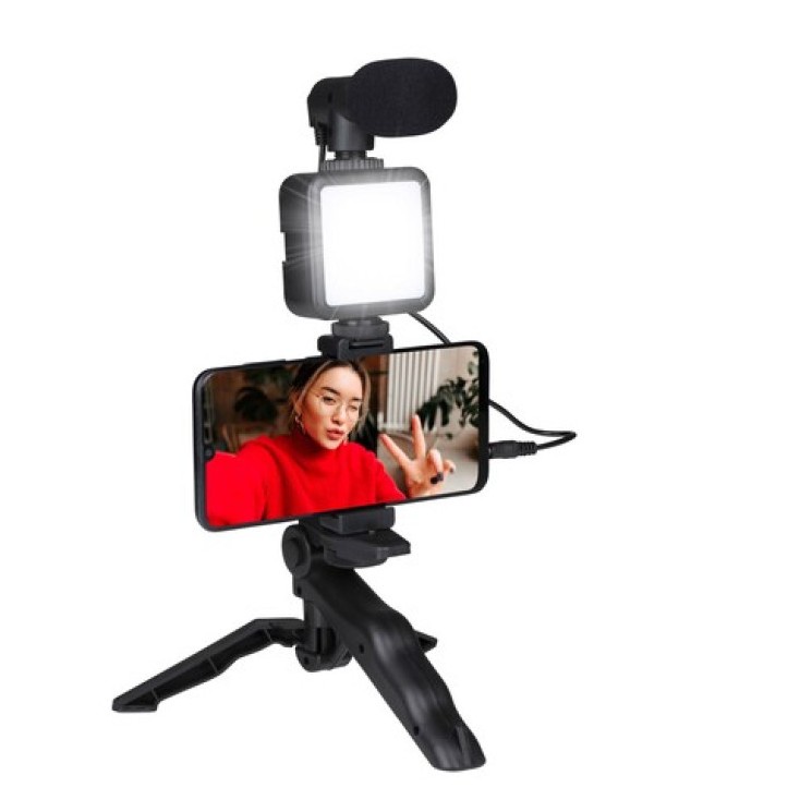 Grundig ED-38135: Kit de vlogging selfie studio 3 en 1 avec éclairage