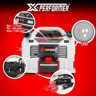 Gonfleur - dégonfleur sans fil 20V avec batterie 4Ah - X-Performer