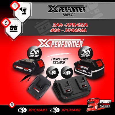 Aspirateur souffleur broyeur rechargeable 2x20V avec batteries 4Ah - X PERFORMER