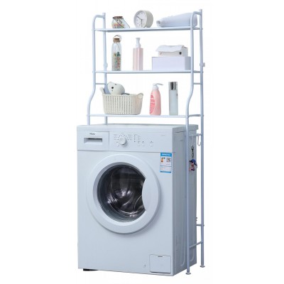 Herzberg HG-03565: Etagère De Rangement a 3 Niveaux Pour Machine a Laver Et Salle De Bains - Blanc