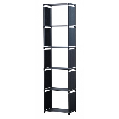 Herzberg HG-03619: Étagère de Rangement et Bibliothèque Multifonctionnelle à 5 Niveaux (42 x 153 cm) - Gris