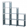 Herzberg 9-Layer Staircase Shelf Book Cabinet Storage Rack - 125x125cm Gris