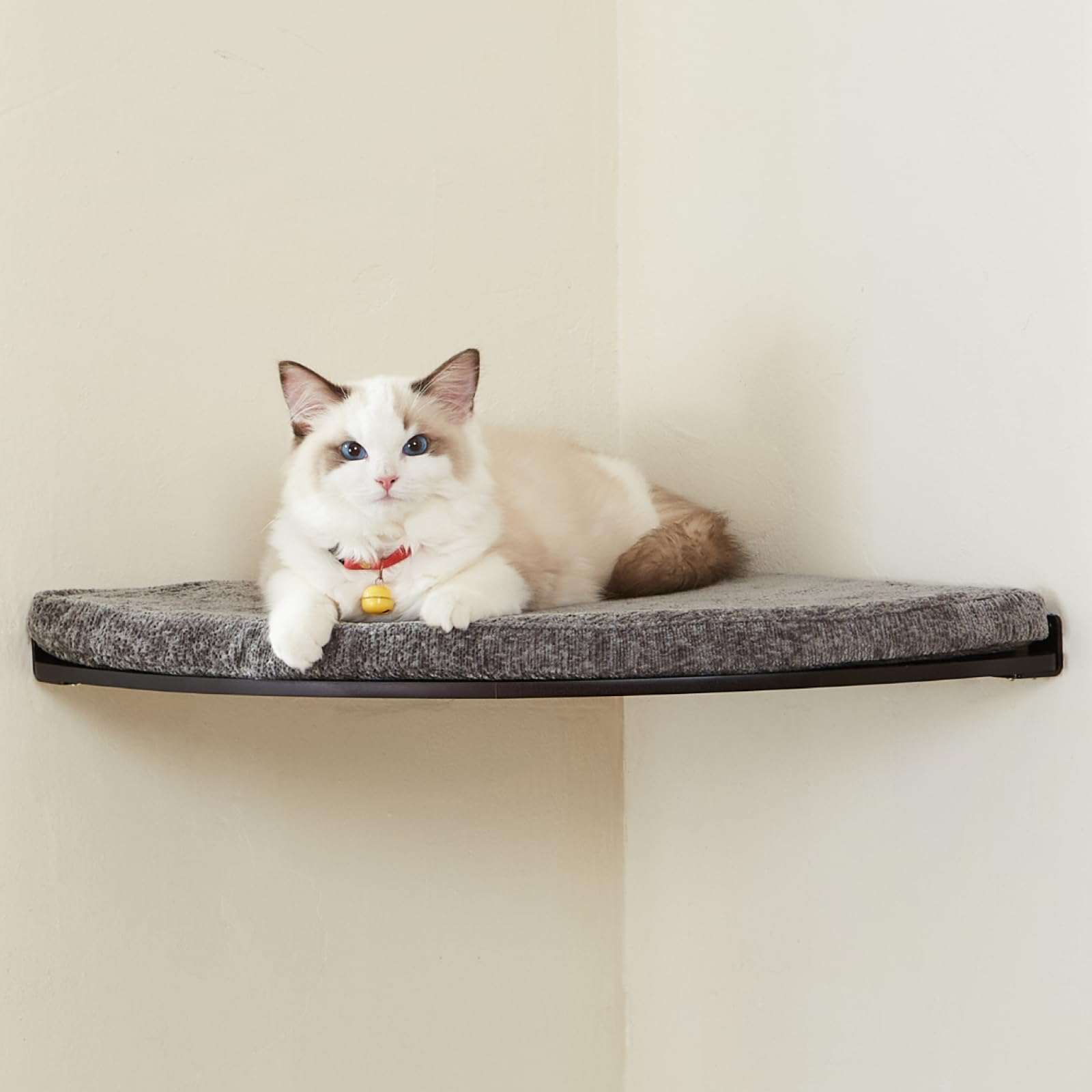Corner Cat Shelf with Comfortable Cat Pad