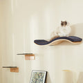 Wave Cat Shelves with 2 Cat Wall Steps -  Modern Cat Wall Furniture, Cream