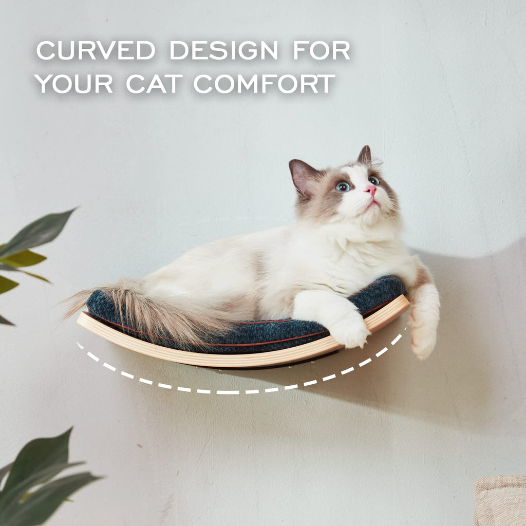 Medium Curved Cat Shelf - Wall-Mounted Cat Beds