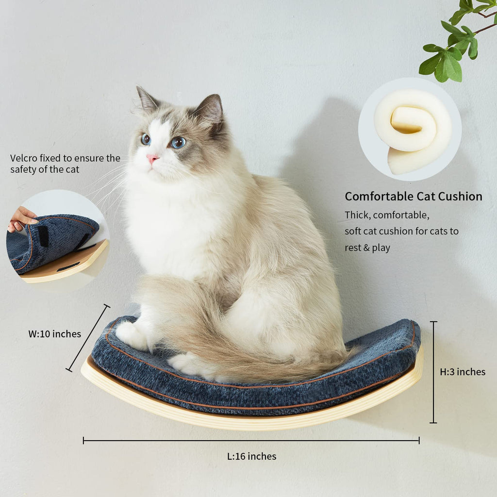 Medium Curved Cat Shelf - Wall-Mounted Cat Beds
