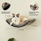 Large Curved Cat Shelf - Wall-Mounted Cat Beds