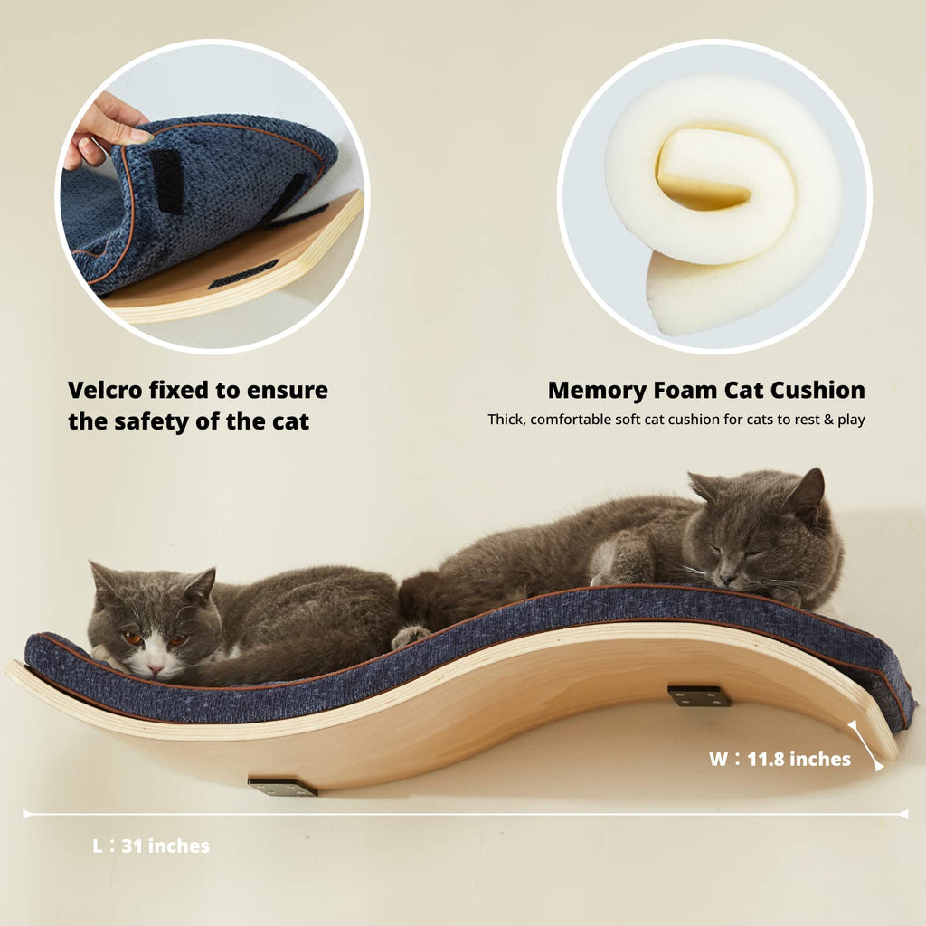 Wave Cat Shelf - Modern Cat Wall Furniture