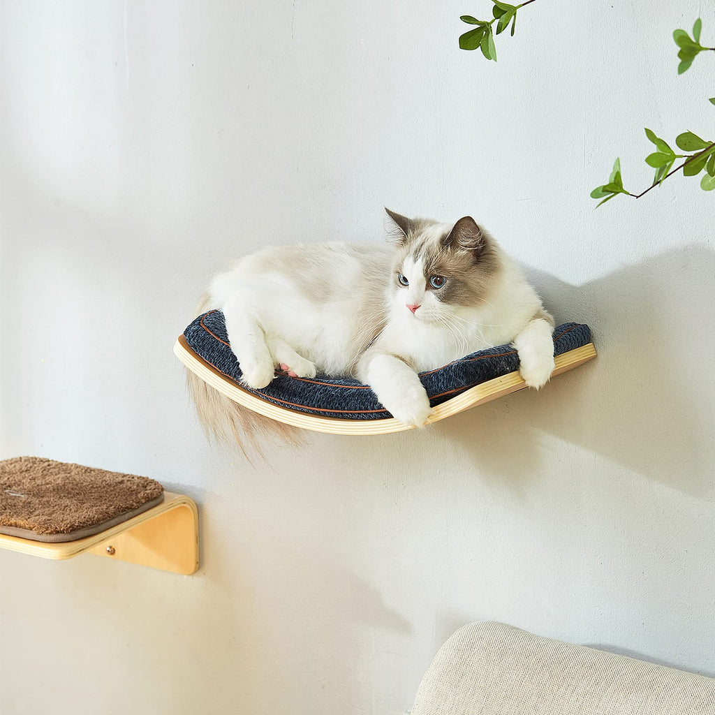 Medium Curved Cat Shelf - Wall-Mounted Cat Beds