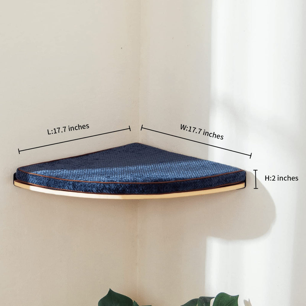Corner Cat Shelf with Comfortable Cat Pad